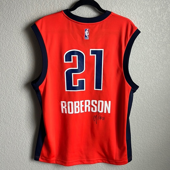 Adidas Autographed OKC Thunder André Roberson #21 Orange Jersey Size Medium - Picture 1 of 13